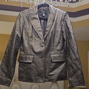 Alfani Black Textured Leather Jacket